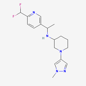 molecular formula C17H23F2N5 B7009008 N-[1-[6-(difluoromethyl)pyridin-3-yl]ethyl]-1-(1-methylpyrazol-4-yl)piperidin-3-amine 