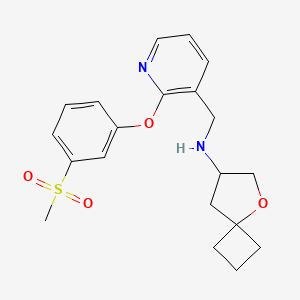 molecular formula C20H24N2O4S B7009015 N-[[2-(3-methylsulfonylphenoxy)pyridin-3-yl]methyl]-5-oxaspiro[3.4]octan-7-amine 