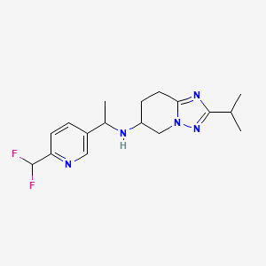 molecular formula C17H23F2N5 B7009051 N-[1-[6-(difluoromethyl)pyridin-3-yl]ethyl]-2-propan-2-yl-5,6,7,8-tetrahydro-[1,2,4]triazolo[1,5-a]pyridin-6-amine 