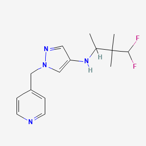 molecular formula C15H20F2N4 B7009120 N-(4,4-difluoro-3,3-dimethylbutan-2-yl)-1-(pyridin-4-ylmethyl)pyrazol-4-amine 