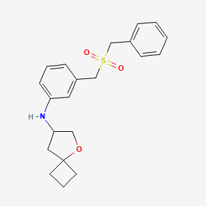 molecular formula C21H25NO3S B7009141 N-[3-(benzylsulfonylmethyl)phenyl]-5-oxaspiro[3.4]octan-7-amine 