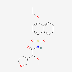 molecular formula C19H23NO6S B7009346 N-(4-ethoxynaphthalen-1-yl)sulfonyl-2-methoxy-2-(oxolan-3-yl)acetamide 