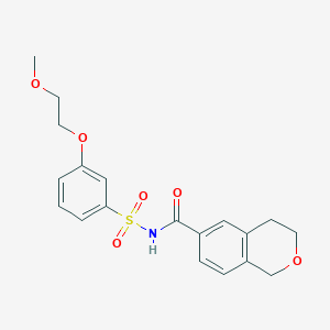 molecular formula C19H21NO6S B7009392 N-[3-(2-methoxyethoxy)phenyl]sulfonyl-3,4-dihydro-1H-isochromene-6-carboxamide 