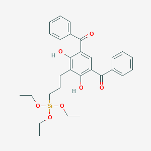 molecular formula C29H34O7Si B070096 Methanone, (4,6-dihydroxy-5-(3-(triethoxysilyl)propyl)-1,3-phenylene)bis(phenyl- CAS No. 166255-23-8