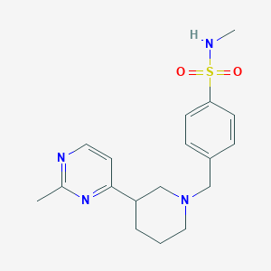 molecular formula C18H24N4O2S B7009626 N-methyl-4-[[3-(2-methylpyrimidin-4-yl)piperidin-1-yl]methyl]benzenesulfonamide 