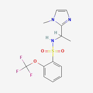 molecular formula C13H14F3N3O3S B7009690 N-[1-(1-methylimidazol-2-yl)ethyl]-2-(trifluoromethoxy)benzenesulfonamide 