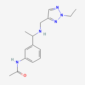 molecular formula C15H21N5O B7009768 N-[3-[1-[(2-ethyltriazol-4-yl)methylamino]ethyl]phenyl]acetamide 