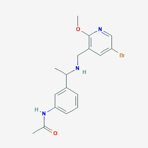 molecular formula C17H20BrN3O2 B7009778 N-[3-[1-[(5-bromo-2-methoxypyridin-3-yl)methylamino]ethyl]phenyl]acetamide 
