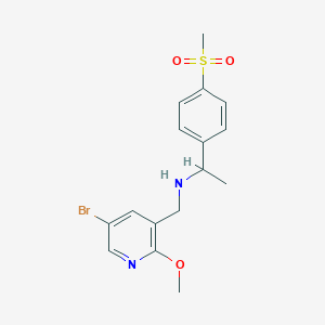 molecular formula C16H19BrN2O3S B7009786 N-[(5-bromo-2-methoxypyridin-3-yl)methyl]-1-(4-methylsulfonylphenyl)ethanamine 