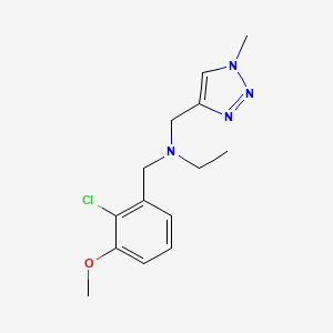 molecular formula C14H19ClN4O B7009790 N-[(2-chloro-3-methoxyphenyl)methyl]-N-[(1-methyltriazol-4-yl)methyl]ethanamine 