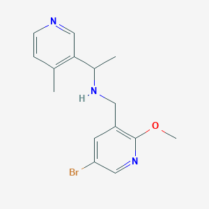 molecular formula C15H18BrN3O B7009799 N-[(5-bromo-2-methoxypyridin-3-yl)methyl]-1-(4-methylpyridin-3-yl)ethanamine 