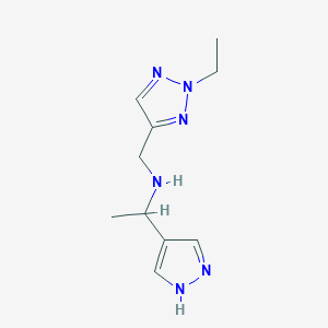 molecular formula C10H16N6 B7009844 N-[(2-ethyltriazol-4-yl)methyl]-1-(1H-pyrazol-4-yl)ethanamine 