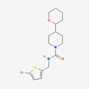 molecular formula C16H23BrN2O2S B7009852 N-[(5-bromothiophen-2-yl)methyl]-4-(oxan-2-yl)piperidine-1-carboxamide 