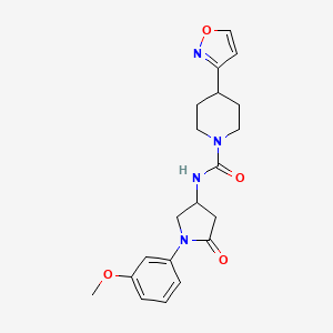 molecular formula C20H24N4O4 B7010045 N-[1-(3-methoxyphenyl)-5-oxopyrrolidin-3-yl]-4-(1,2-oxazol-3-yl)piperidine-1-carboxamide 