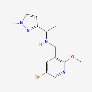 molecular formula C13H17BrN4O B7010254 N-[(5-bromo-2-methoxypyridin-3-yl)methyl]-1-(1-methylpyrazol-3-yl)ethanamine 