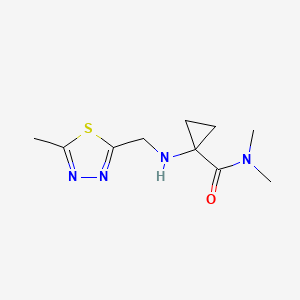 molecular formula C10H16N4OS B7010292 N,N-dimethyl-1-[(5-methyl-1,3,4-thiadiazol-2-yl)methylamino]cyclopropane-1-carboxamide 