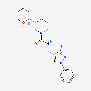 molecular formula C22H30N4O2 B7010459 N-[(3-methyl-1-phenylpyrazol-4-yl)methyl]-3-(oxan-2-yl)piperidine-1-carboxamide 