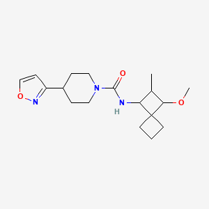 molecular formula C18H27N3O3 B7010463 N-(3-methoxy-2-methylspiro[3.3]heptan-1-yl)-4-(1,2-oxazol-3-yl)piperidine-1-carboxamide 