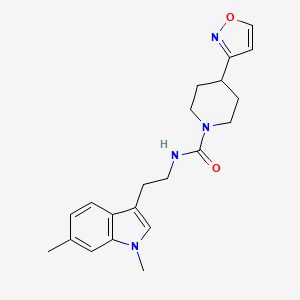 molecular formula C21H26N4O2 B7010502 N-[2-(1,6-dimethylindol-3-yl)ethyl]-4-(1,2-oxazol-3-yl)piperidine-1-carboxamide 