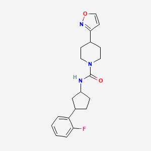 molecular formula C20H24FN3O2 B7010634 N-[3-(2-fluorophenyl)cyclopentyl]-4-(1,2-oxazol-3-yl)piperidine-1-carboxamide 