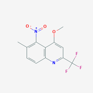 molecular formula C12H9F3N2O3 B070107 4-Methoxy-6-methyl-5-nitro-2-(trifluoromethyl)quinoline CAS No. 175203-62-0