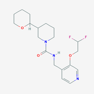 molecular formula C19H27F2N3O3 B7010707 N-[[3-(2,2-difluoroethoxy)pyridin-4-yl]methyl]-3-(oxan-2-yl)piperidine-1-carboxamide 