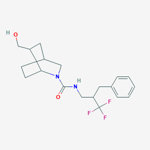 molecular formula C19H25F3N2O2 B7010827 N-(2-benzyl-3,3,3-trifluoropropyl)-6-(hydroxymethyl)-2-azabicyclo[2.2.2]octane-2-carboxamide 