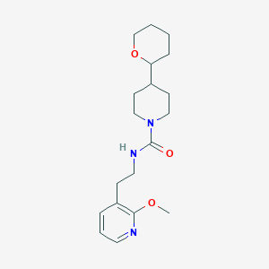 molecular formula C19H29N3O3 B7010871 N-[2-(2-methoxypyridin-3-yl)ethyl]-4-(oxan-2-yl)piperidine-1-carboxamide 