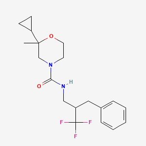 molecular formula C19H25F3N2O2 B7010875 N-(2-benzyl-3,3,3-trifluoropropyl)-2-cyclopropyl-2-methylmorpholine-4-carboxamide 