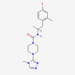 molecular formula C18H25FN6O B7011124 N-[1-(4-fluoro-2-methylphenyl)propan-2-yl]-4-(4-methyl-1,2,4-triazol-3-yl)piperazine-1-carboxamide 