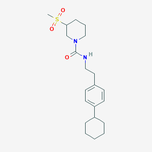 molecular formula C21H32N2O3S B7011150 N-[2-(4-cyclohexylphenyl)ethyl]-3-methylsulfonylpiperidine-1-carboxamide 