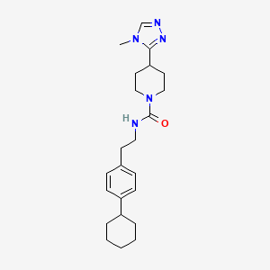 molecular formula C23H33N5O B7011175 N-[2-(4-cyclohexylphenyl)ethyl]-4-(4-methyl-1,2,4-triazol-3-yl)piperidine-1-carboxamide 