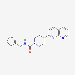 molecular formula C20H24N4O B7011230 N-(cyclopenten-1-ylmethyl)-4-(1,8-naphthyridin-2-yl)piperidine-1-carboxamide 