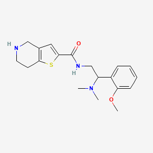 molecular formula C19H25N3O2S B7011275 N-[2-(dimethylamino)-2-(2-methoxyphenyl)ethyl]-4,5,6,7-tetrahydrothieno[3,2-c]pyridine-2-carboxamide 