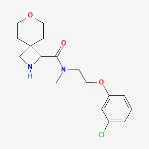 molecular formula C17H23ClN2O3 B7011299 N-[2-(3-chlorophenoxy)ethyl]-N-methyl-7-oxa-2-azaspiro[3.5]nonane-3-carboxamide 