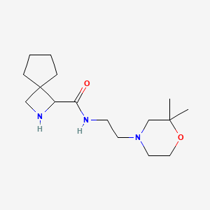 molecular formula C16H29N3O2 B7011327 N-[2-(2,2-dimethylmorpholin-4-yl)ethyl]-2-azaspiro[3.4]octane-3-carboxamide 