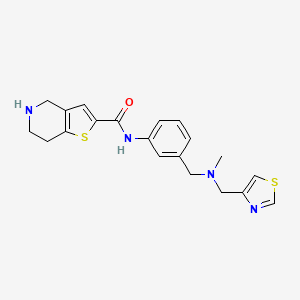 molecular formula C20H22N4OS2 B7011387 N-[3-[[methyl(1,3-thiazol-4-ylmethyl)amino]methyl]phenyl]-4,5,6,7-tetrahydrothieno[3,2-c]pyridine-2-carboxamide 