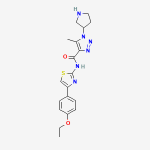 molecular formula C19H22N6O2S B7011396 N-[4-(4-ethoxyphenyl)-1,3-thiazol-2-yl]-5-methyl-1-pyrrolidin-3-yltriazole-4-carboxamide 