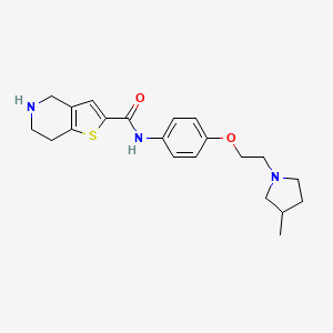 molecular formula C21H27N3O2S B7011422 N-[4-[2-(3-methylpyrrolidin-1-yl)ethoxy]phenyl]-4,5,6,7-tetrahydrothieno[3,2-c]pyridine-2-carboxamide 