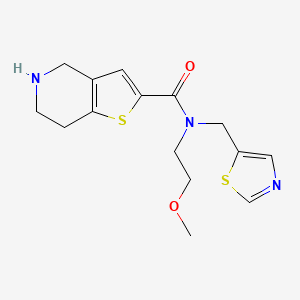 molecular formula C15H19N3O2S2 B7011524 N-(2-methoxyethyl)-N-(1,3-thiazol-5-ylmethyl)-4,5,6,7-tetrahydrothieno[3,2-c]pyridine-2-carboxamide 