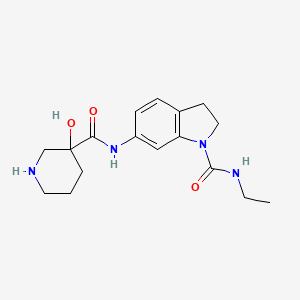 molecular formula C17H24N4O3 B7011577 N-ethyl-6-[(3-hydroxypiperidine-3-carbonyl)amino]-2,3-dihydroindole-1-carboxamide 