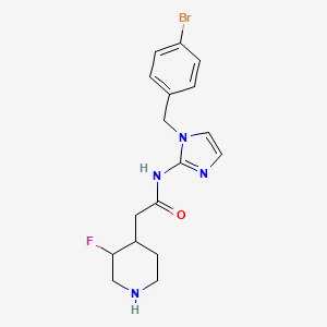 molecular formula C17H20BrFN4O B7011581 N-[1-[(4-bromophenyl)methyl]imidazol-2-yl]-2-(3-fluoropiperidin-4-yl)acetamide 