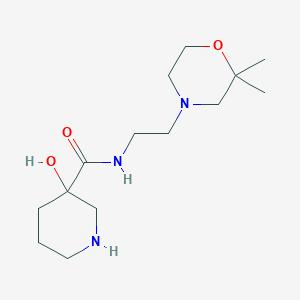 molecular formula C14H27N3O3 B7011618 N-[2-(2,2-dimethylmorpholin-4-yl)ethyl]-3-hydroxypiperidine-3-carboxamide 