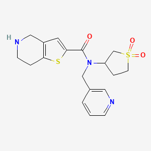 molecular formula C18H21N3O3S2 B7011694 N-(1,1-dioxothiolan-3-yl)-N-(pyridin-3-ylmethyl)-4,5,6,7-tetrahydrothieno[3,2-c]pyridine-2-carboxamide 