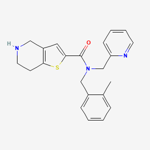 molecular formula C22H23N3OS B7011720 N-[(2-methylphenyl)methyl]-N-(pyridin-2-ylmethyl)-4,5,6,7-tetrahydrothieno[3,2-c]pyridine-2-carboxamide 