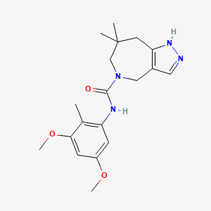 molecular formula C19H26N4O3 B7011876 N-(3,5-dimethoxy-2-methylphenyl)-7,7-dimethyl-1,4,6,8-tetrahydropyrazolo[4,3-c]azepine-5-carboxamide 