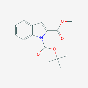 molecular formula C15H17NO4 B070119 1-tert-Butyl 2-methyl 1H-indole-1,2-dicarboxylate CAS No. 163229-48-9