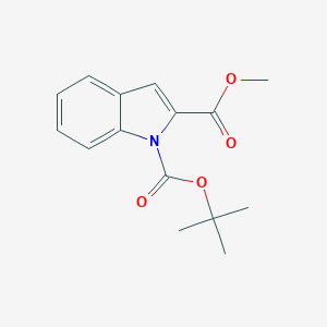 molecular formula C15H17NO4 B070119 1-(tert-Butyl) 2-methyl 1H-indole-1,2-dicarboxylate CAS No. 163229-48-9