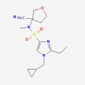 molecular formula C15H22N4O3S B7012013 N-(3-cyanooxolan-3-yl)-1-(cyclopropylmethyl)-2-ethyl-N-methylimidazole-4-sulfonamide 