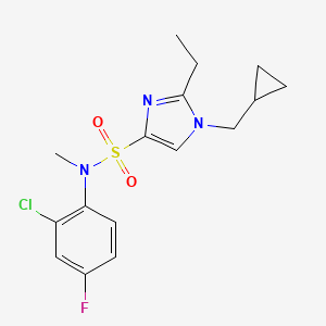 molecular formula C16H19ClFN3O2S B7012031 N-(2-chloro-4-fluorophenyl)-1-(cyclopropylmethyl)-2-ethyl-N-methylimidazole-4-sulfonamide 